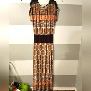 Zig zag stripe boutique maxi dress size XL